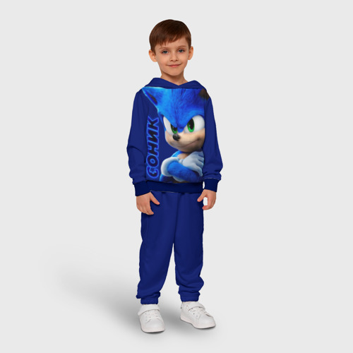 Детский костюм с толстовкой 3D Sonic, цвет синий - фото 3