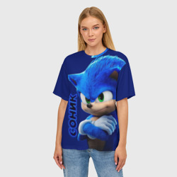 Женская футболка oversize 3D Sonic - фото 2