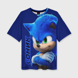 Женская футболка oversize 3D Sonic