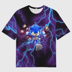 Женская футболка oversize 3D Sonic