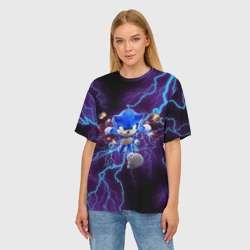 Женская футболка oversize 3D Sonic - фото 2