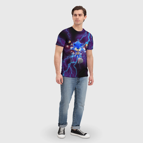 Мужская футболка 3D Sonic, цвет 3D печать - фото 5