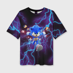 Женская футболка oversize 3D Sonic