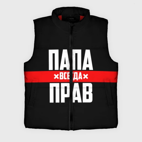Мужской жилет утепленный 3D Папа всегда прав