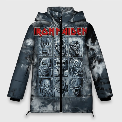 Женская зимняя куртка Oversize Iron Maiden, цвет красный