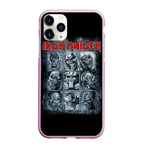 Чехол для iPhone 11 Pro Max матовый Iron Maiden, цвет розовый