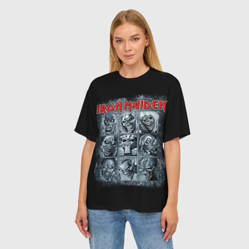 Женская футболка oversize 3D Iron Maiden, цвет 3D печать - фото 3