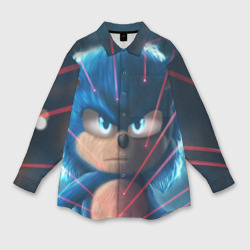 Женская рубашка oversize 3D Sonic