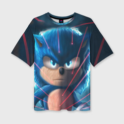 Женская футболка oversize 3D Sonic