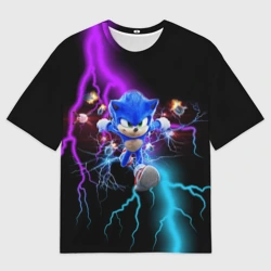 Женская футболка oversize 3D Sonic