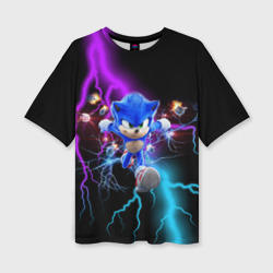 Женская футболка oversize 3D Sonic