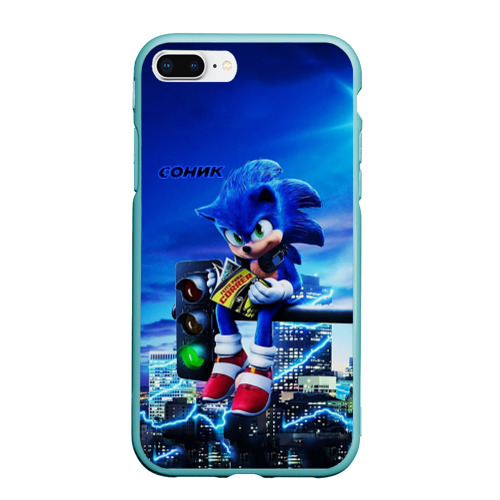 Чехол для iPhone 7Plus/8 Plus матовый Sonic, цвет мятный