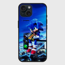 Чехол силиконовый для Apple iPhone 15 матовый Sonic