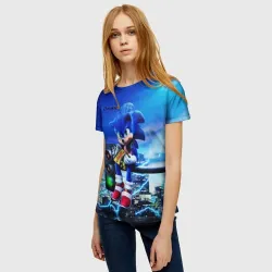 Женская футболка 3D Sonic - фото 2