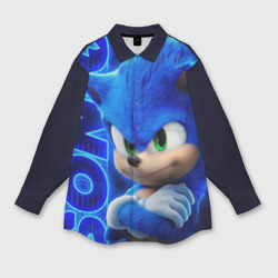 Женская рубашка oversize 3D Sonic