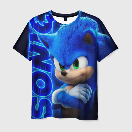Мужская футболка с принтом Sonic, вид спереди №1