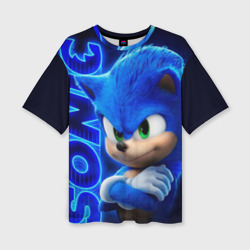 Женская футболка oversize 3D Sonic