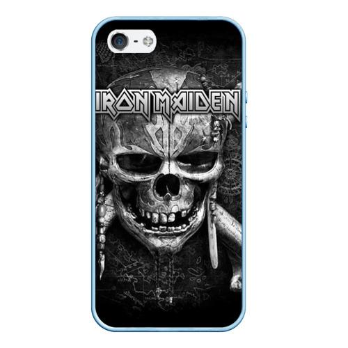 Чехол для iPhone 5/5S матовый Iron Maiden Айрон майден, цвет голубой