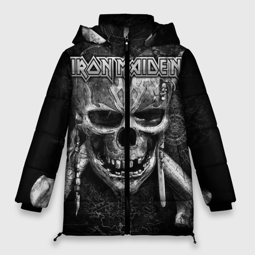 Женская зимняя куртка Oversize Iron Maiden Айрон майден, цвет черный