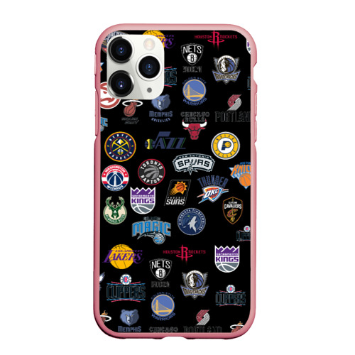 Чехол для iPhone 11 Pro Max матовый NBA Pattern, цвет баблгам