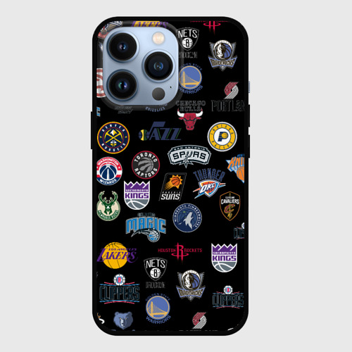 Чехол для iPhone 13 Pro NBA Pattern, цвет черный