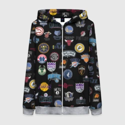 Женская толстовка 3D на молнии NBA Pattern