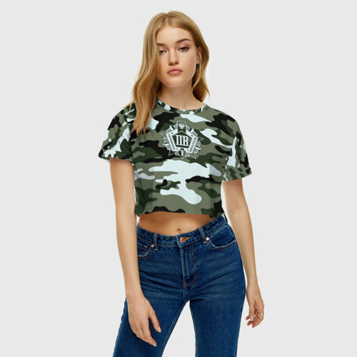 Женская футболка Crop-top 3D Пограничные Войска, цвет 3D печать - фото 3