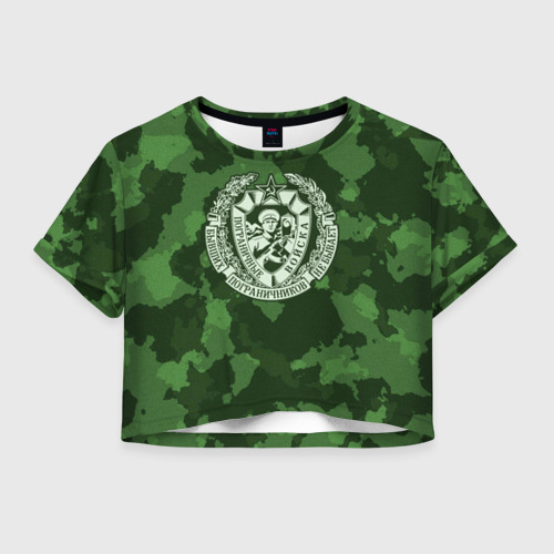 Женская футболка Crop-top 3D Пограничные Войска, цвет 3D печать