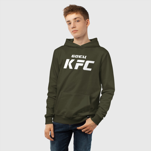 Детская толстовка хлопок Боец KFC, цвет хаки - фото 6