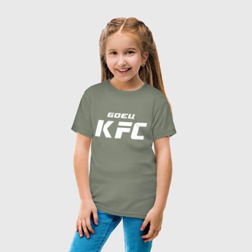 Детская футболка хлопок Боец KFC, цвет авокадо - фото 5