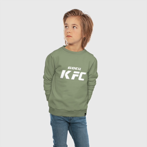 Детский свитшот хлопок Боец KFC, цвет авокадо - фото 5