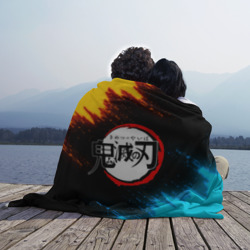 Плед 3D Клинок рассекающий демонов яркие брызги - фото 2