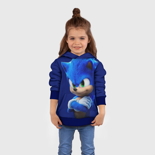 Детская толстовка 3D Sonic, цвет синий - фото 4
