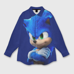 Мужская рубашка oversize 3D Sonic