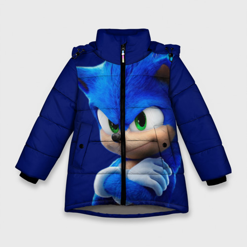 Зимняя куртка для девочек 3D Sonic, цвет светло-серый