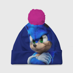 Шапка 3D c помпоном SONIC