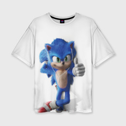 Женская футболка oversize 3D Sonic