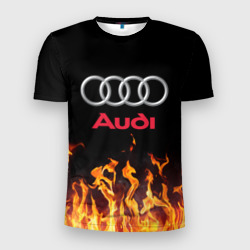Мужская футболка 3D Slim Audi огонь