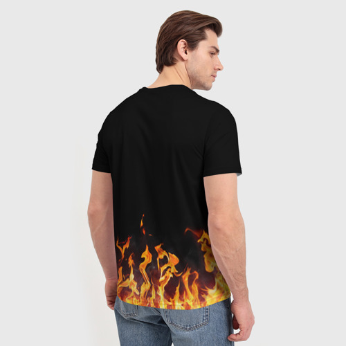 Мужская футболка 3D с принтом AUDI | ОГОНЬ, вид сзади #2