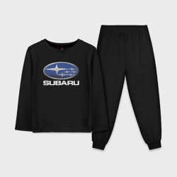 Детская пижама с лонгсливом хлопок Subaru logo Субару лого