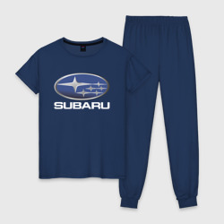 Женская пижама хлопок Subaru logo Субару лого