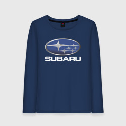 Женский лонгслив хлопок Subaru logo Субару лого