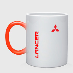 Кружка хамелеон Mitsubishi Lancer logo