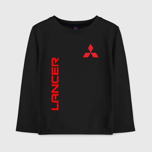 Детский лонгслив хлопок Mitsubishi Lancer logo, цвет черный