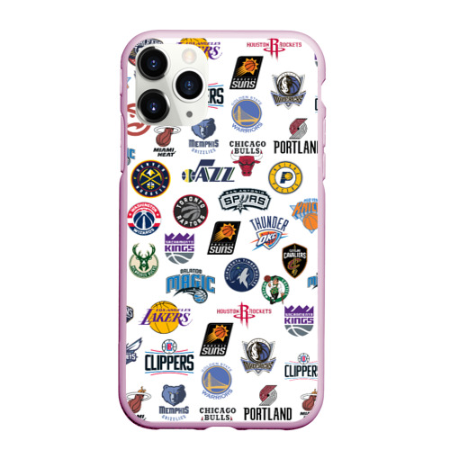 Чехол для iPhone 11 Pro Max матовый NBA Pattern, цвет розовый