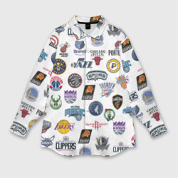 Женская рубашка oversize 3D NBA Pattern