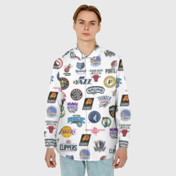 Мужская рубашка oversize 3D NBA Pattern - фото 2
