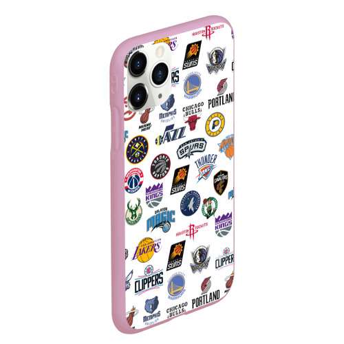 Чехол для iPhone 11 Pro Max матовый NBA Pattern, цвет розовый - фото 3