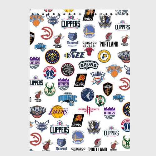 Скетчбук NBA Pattern, цвет белый