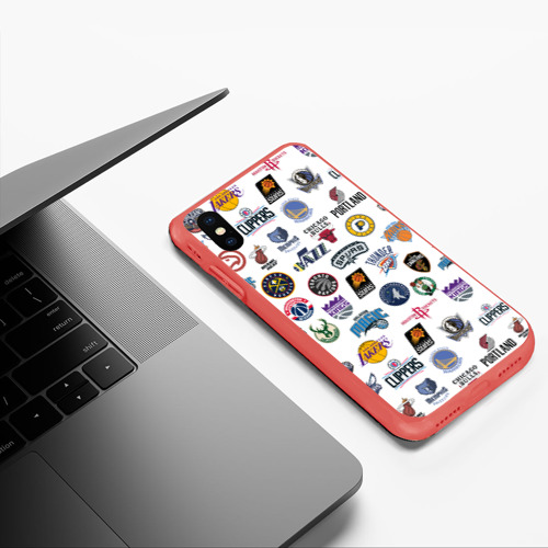 Чехол для iPhone XS Max матовый NBA Pattern, цвет красный - фото 5